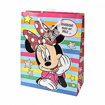 Пакет подарунковий паперовий "Minnie Rainbows make me Smile" L 26*12*32,4 см, BG-06946-L