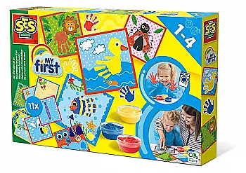 Пальчикові фарби "My first" Відбиток (3 кольори в пластикових баночках, картинки), 14419S