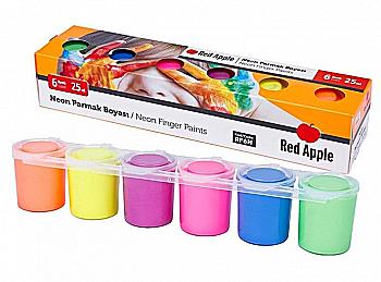 Фарба пальчикова неон 25 мл 6 кольорів, RP6N