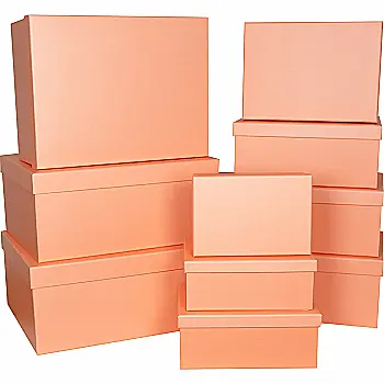 Подарункова коробка прямокутна, персикова, 29*22*12,5 см, 1110076116