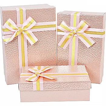 Подарочная коробка прямоугольная, фактурная, розовая с бантом, 21*14*8 см, 1103462242