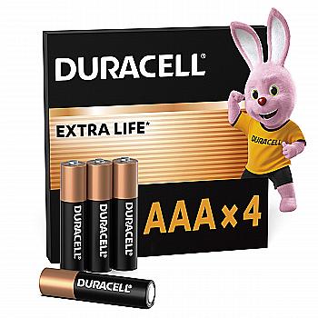 Батарейка щелочная DURACELL AAA LR03 MN2400 (4 шт/бл.) цена указ. за бл..