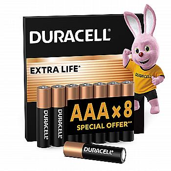 Батарейка щелочная DURACELL AAA LR03 MN2400 (8 шт/бл.) цена указ. за бл..
