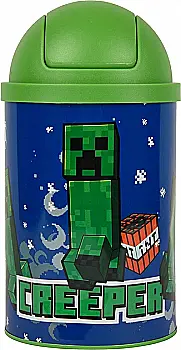 Настольный мусорный контейнер Yes “Minecraft Creeper” металлический, 10*18 см, 708569