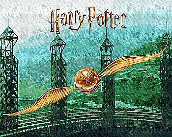 Набор для росписи по номерам 40*50 см WB "Harry Potter: Золотой Снитч с красками металлик extra", KHO5225, ТМ "Ideyka"