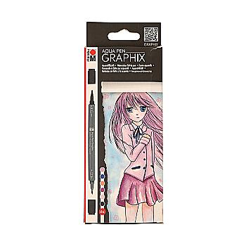 Outlet40 Набір двосторонніх маркерів на водній основі, Aqua Pen Graphix, 6 шт, 145000000101/1026775