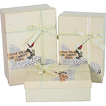 Подарункова коробка прямокутна, бежева "ROSE", 19*12*6,5 см, 270364411