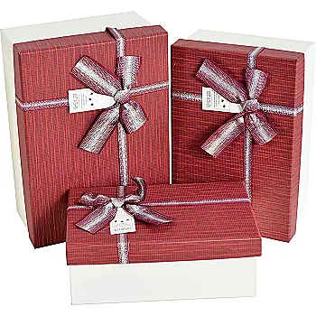 Подарункова коробка прямокутна, бордово-біла з бантом, 21*14*8 см, 1103431842