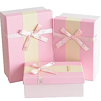 Подарункова коробка прямокутна, рожева "BEST WISHES" з бантом, 23*16*9,5 см, 1103420203