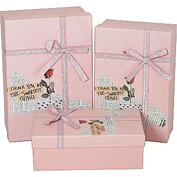 Подарункова коробка прямокутна, рожева "ROSE", 19*12*6,5 см, 1235164341