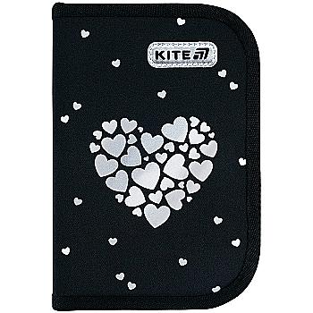 Пенал Kite 1 від., 2 відв., без наповнення 622 Black&Silver, K26-622-5