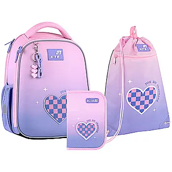 Набор рюкзак + пенал + сумка для обуви Kite 555 Charming, SET_K26-555S-4