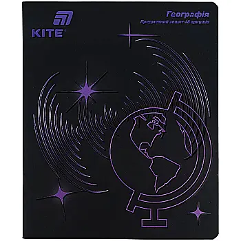 Тетрадь 48 кл, Предметка - География, софт тач+УФ, Lumen, K26-240-5