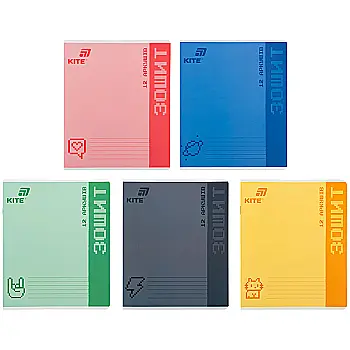 Зошит 12 арк., кл., УФ лак об’ємний, Kite One color, K26-232