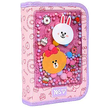 Пенал твердий Yes одинарний з клапаном HP-03 "Line Friends Always Together", 533731