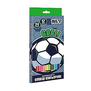 Олівці кольорові Yes 12/24 кол. "Football", 290787