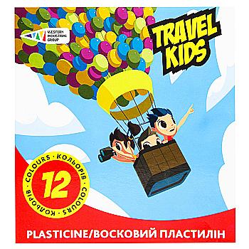 Пластилин 12 цв., 144 гр "Travel kids" со стеком, 331011/TK Гамма-Н