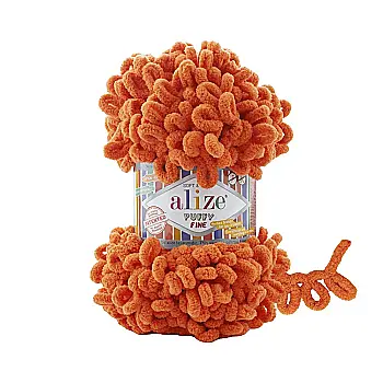 Пряжа микрополиэстер 06 Апельсин, TM Alize Puffy Fine