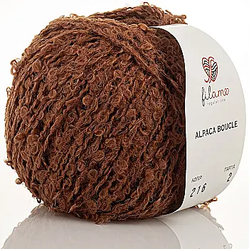 Пряжа букле 216 Молочный шоколад, ТМ filamo - Alpaca Boucle