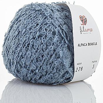 Пряжа букле 228 Светлый джинс, ТМ filamo - Alpaca Boucle