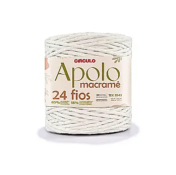 Пряжа 8001 Белый (85% хлопок, 15% другие волокна, 800г, 225 м 1 шт), ТМ "Apolo Macrame"