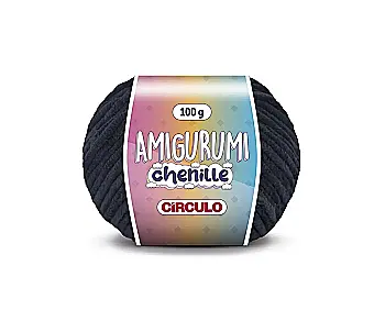 Пряжа 8990 Черный (100% полиэстер, 100 гр. 110 м. 4 мот. в уп.), ТМ "Amigurumi Chenille"