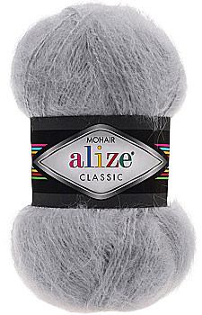 Пряжа мохер 21 Серый, ТМ Alize - Mohair Classic