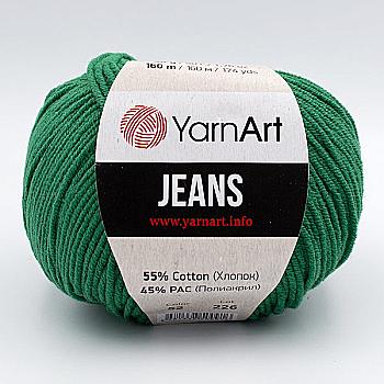 Пряжа полухлопок 52 Изумруд, ТМ Yarn Art - Jeans