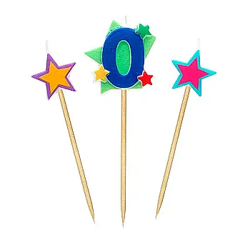 Свічки Stars "0" висотою 4,5 см, 3 шт.