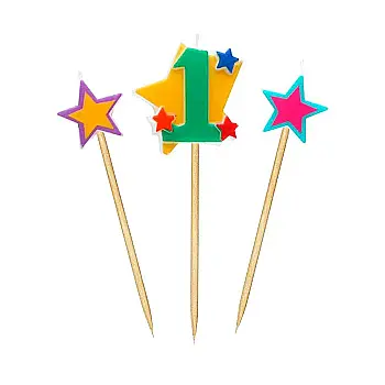 Свічки Stars "1" висотою 4,5 см, 3 шт.