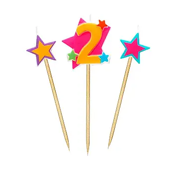 Свічки Stars "2" висотою 4,5 см, 3 шт.