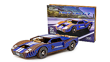 Конструктор дерев’яний 3D "Fast Car GT", дет  164, 23*6*11 см, Puz-26915, PuzzleOk