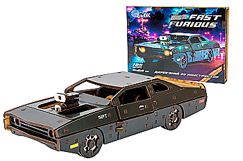 Конструктор дерев’яний 3D "Fast Furious", дет 125, чорний кол, 21*8*5 см, Puz-62519, PuzzleOk