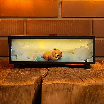 Нічник-панорама "Ведмедик на хмаринках", лак (LED, Акум,USB Type-C)