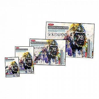 Склейка для акварели А4, 12 л, белая гладкая бумага, Derwent