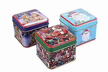 Подарункова коробка новорічна бляшана, 6-1908-165