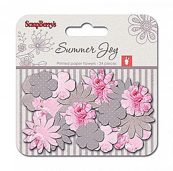 Набор ориентированных бумажных цветочков Летняя радость, Пионы, 24 шт