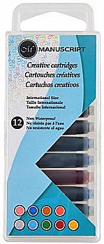 Набор картриджей с чернилами Creative для перьевых ручек, 12 шт (9 цветов в ассортименте), MC0462ASC Manuscript