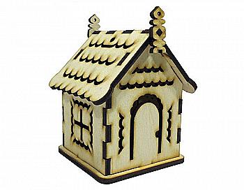 Заготівка Будиночок №4 МДФ підвісний, 7*7*9 см, М-2077 Заготівка Будиночок №4 МДФ підвісний, 7*7*9 см, М-2077