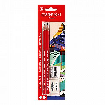 Набор Caran d'Ache Back to School - 2 Карандаши HB+резинка+точилка, 352.872 Набор Caran d'Ache Back to School - 2 Карандаши HB+резинка+точилка, 352.872