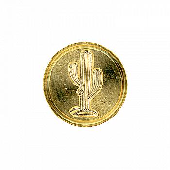 Кругла латунна печатка d24 мм "Кактус", 40491T