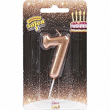 Свічка-цифра "7" Рожеве золото 4,5 см, 1502-3007