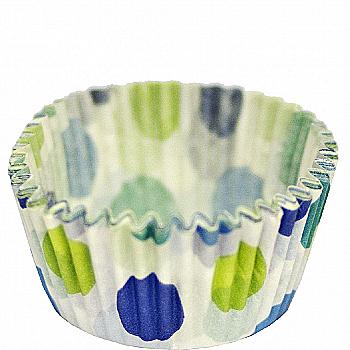 Тарталетка бумажная Горошек голубой, 50 ед., 1502-1598