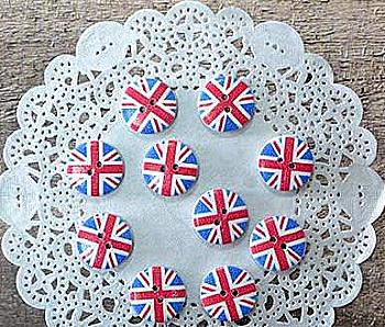 Гудзики дерев`яні Британський прапор, 20 мм, 10 шт, HY00433 Гудзики дерев`яні Британський прапор, 20 мм, 10 шт, HY00433