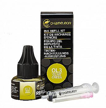 Чернило для заправки маркера Chameleon 25 мл - Olive Green (оливково-зеленый, OL3), CT9013 Чернило для заправки маркера Chameleon 25 мл - Olive Green (оливково-зеленый, OL3), CT9013