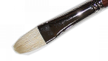 Пензлик "Живопис" 2121 Щетина овальна № 16 довга ручка білий ворс