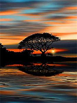 Набір для розпису по номерах 40*50 см "Захід сонця", RA30345 Набір для розпису по номерах 40*50 см "Захід сонця", RA30345