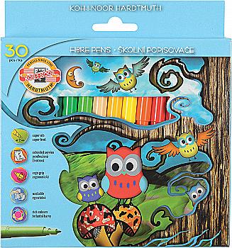 Фломастеры 30 цв. Совенята 1012СВ, Koh-i-Noor Фломастеры 30 цв. Совенята 1012СВ, Koh-i-Noor