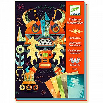 Художественный комплект для рисования фольгой "Роботы", DJ09515 DJECO Художественный комплект для рисования фольгой "Роботы", DJ09515 DJECO