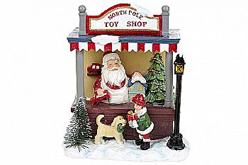 Декор новорічний "Санта в магазині іграшок" 17 см, 197-729